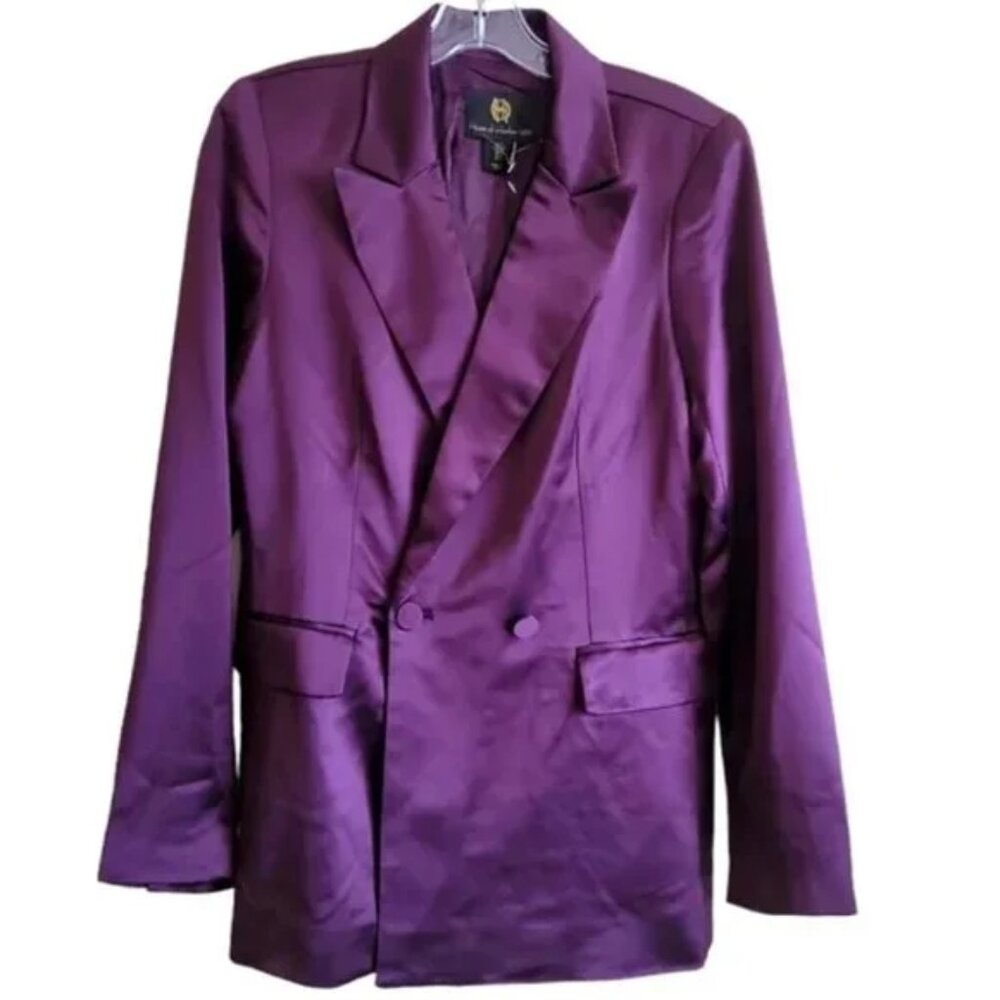 House of Harlow Purple Satin Blazer